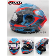 MHR FU926 Racing Full Face Helmet Red Y15ZR Blue Double Visor Flip Up Ninja CBR250RR Z800 Z250 R6 R1