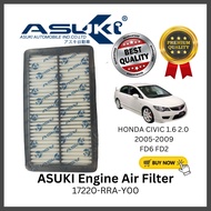 ASUKI Engine Air Filter Honda Civic 1.6 2.0 2005-2009 FD2 FD6 Spare Part FA-5320XX