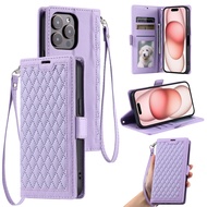 Network lattice flip case for OPPO Realme 11 10 9 9i 8 8i Pro Plus Card slot wallet PU leather phone