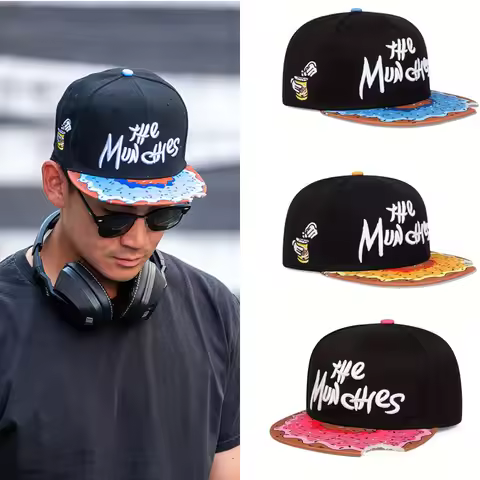 New Munchies Watermelon Donut Print Hat Embroidery Baseball Cap Men's Women's Outdoor Sports Cap Sun