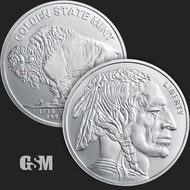 U.S. United States GSM Buffalo Indian Head 1/10 oz .999 Fractional Silver Round 1/10oz