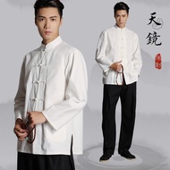 李小龙衣服唐装男青年打底衫叶问咏春拳服装功夫衫马褂套装Bruce Lee's Tang costume, men's youth base shirt, Ip Man20250317