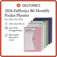 Delfonics 2026 B6 Monthly Pocket Planner (Oct 2025-Dec 2026) – Ultra-Slim PVC Cover Diary, Japanese 