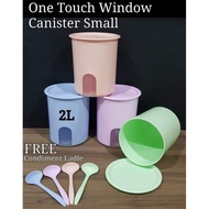 Tupperware One Touch Window Canister Small 2L (4) 15.1cm(D) x 17.4cm(H)Retail Price S$82.80Now S$57.80