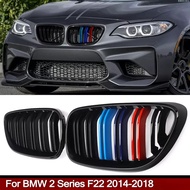 Dual Slat Front Hood Kidney Grilles Grill Compatible For BMW F22 F23 M2 2014-2018 For BMW 225i 218i 