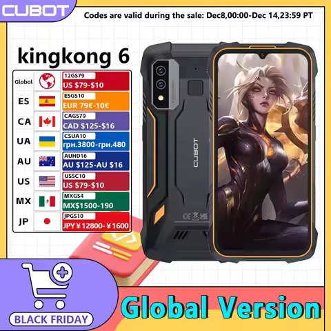 Cubot KingKong 6 Rugged Phone IP68&IP69K 6.088" Display 5000mAh Battery Smartphone 16MP Camera Andro