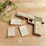 四連發橡皮筋手槍/橡皮筋手槍/木製玩具/聖誕禮物/交換禮物