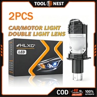 H4/HS1 LED Mini Lens, 3000K/4300K/6000K,400000LM, Plug Play For Motorcycle Car Headlight & Fog Light