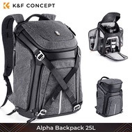 K&amp;F Concept Alpha Backpack 25L Single &amp; Double Shoulder Camera Bag Free Switch Photography Bag, Fits 16" Laptop &amp; Tripod for Canon Sony Nikon DSLR/SLR with Raincover