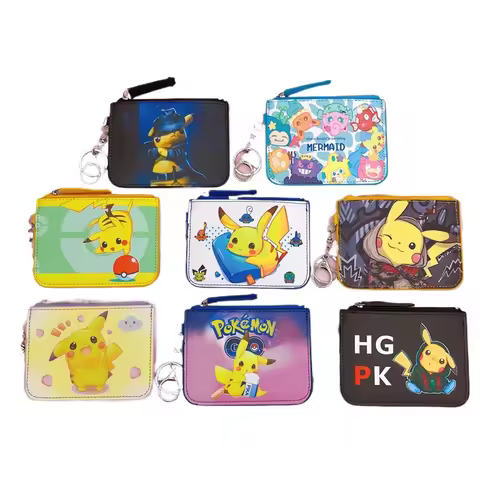Pokemon Cute Wallet Women Pikachu Coin Purses Leisure Zipper Card Holder Coin Pouch Cartoon Printed