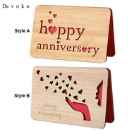 Devoko Wooden Happy Anniversary Card, Wedding Anniversary Greeting Card Best Wishes Valentines Day D