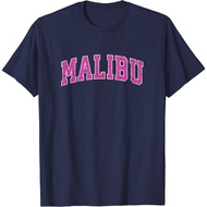 Malibu California CA Vintage Sports Design Pink Design Adult T-Shirt Fashion T-Shirt Tops for Boys G