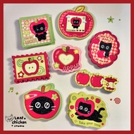 Apple cat Glitter sticker | Apple DIE CUT sticker | Apple sticker