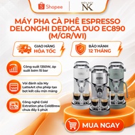 DeLonghi Dedica Duo EC890 Espresso Coffee Maker (M/GR/WI) – 15 Bar, 4 Functions: Espresso, 2 Cups, C
