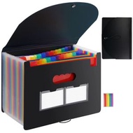 風琴式文件組織架，可擴展25格文件夾，用於存放A4信紙大小的文件，配有擴展插槽以存儲和保存文件、發票、收據、紙張