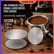 304 Stainless Steel Coffee Machine Water Divider Double Layer Coffee Filter Italian Coffee Handle Ex