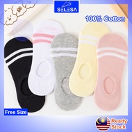 SELESA Women Invisible Socks Low Cut Socks No Show Socks Boat Socks Cotton Stocking Stokin Pendek An