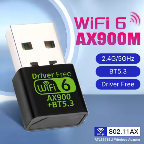 WiFi 6 AX900 Bluetooth 5.3 WiFi USB Adapter Wireless Dual Band 2.4G&5GHz Wi-Fi Antenna USB For PC/La