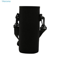AROMA Water Bottle Cover Bag, 18/36/64oz Black Sport Cup Covers Bag, Holder Pouch Insulated Strap Ne