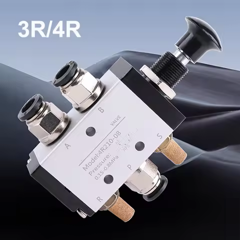 2 Way 3 Ports 5 Position Push and Pull Pneumatic Control Switch Reversing Manual Valve With Fittings