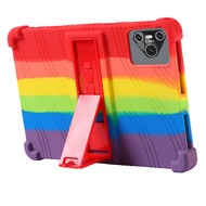 For Tablet P70 Android 13.0 2025 Tablet Protective Case 4-Corner Shockproof Soft Silicon Cover Rainb