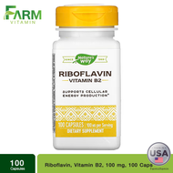 Nature's Way, Riboflavin, Vitamin B2, 100 mg, 100 Capsules