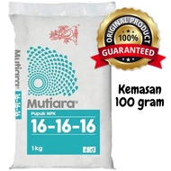 NPK FERTILIZER MUTIARA 16 16 16 100 gram packaging