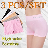 High Waist Panty Seamless 3 PCS Boyleg Panty For Women Boxer Shorts For Women Panty