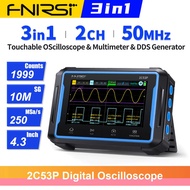 FNIRSI 2C53P Digital Oscilloscope Multimeter Function Signal Generator 3 in 1 Touch Screen Portable 