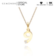 Gemondo จี้ทองคำ 9K ประดับเพชร เลขนำโชคหมายเลข 9 (ไม่รวมสร้อย) Lucky Symbol