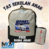 Nissan GT-R 2Fast 2Furious Children's Car Bags I Children's School Bags and Custom Pencil Cases for 