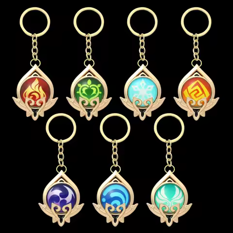 Genshin Impact Account Keychain Anime Game Genshi Impact Vision Element God's Eye for Men Key Chain 
