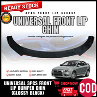 GCAO - Universal 3Pcs Car Front Lip Chin Bumper Body Kits Splitter Car Accessories (7374)