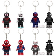 Compatible Lego Spiderman Keychain Parallel Universe Gwen Miles Keychain Schoolbag Pendant Student G