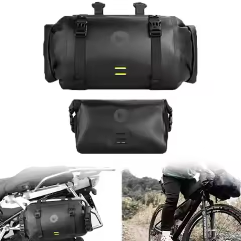 Bicycle Handlebar Bag 100% Waterproof Big Capacity 8L+4L 1/2-Piece Front Tube Cycling Bag MTB Road B