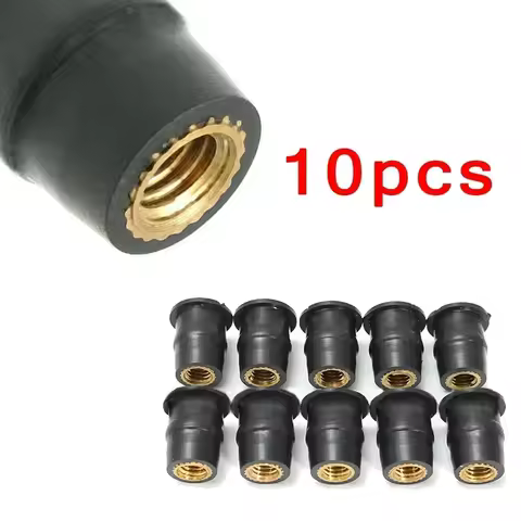 10x Universal M5 Rubber Nuts Motorcycle Windscreen Windshield Bolts Screws Nut Fastener For Honda Su