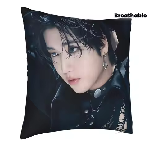 Han Jisung Breathable Lumbar Pillow Cover Removable Washable For Office Home Bedside Use