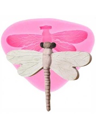 3D 蜻蜓矽膠模具玫瑰菊花樹葉霜糖模具蛋糕裝飾工具DIY杯子蛋糕裝飾巧克力糖漿模具