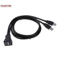 [tishita] Car Panel Flush Mount Dual USB 3.0 Male to Female Extension Cable 1M/3.3FT