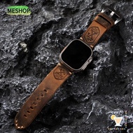 ME Leather Bracelet, Crazy Horse 40MM 44MM 45MM 49MM Handmade Vintage Leather Strap,  Brown Leather 