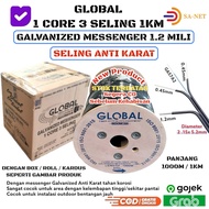 GLOBAL 1 Core 3 Seling 1KM Special Type Galvanized Messenger 1.2 Milli (Anti-Rust Sling) Dropcore FO