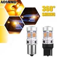 AOSMMD 2PCS BA15S BAU15S 7440 W21W LED Bulb Canbus No Hyper Flash Amber Yellow Auto Led Lamp 1156 P2