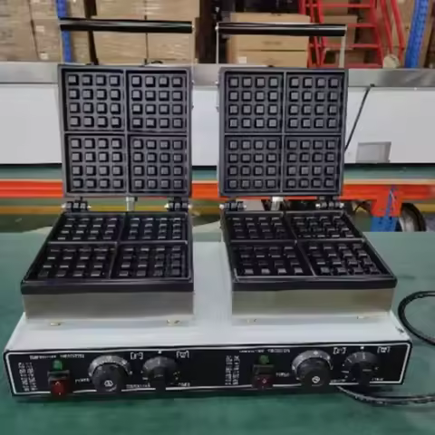 220v Waffle Maker Rotary Waffle Stove Milk Tea Shop Muffin Maker Commercial Electric Square Plaid Ca