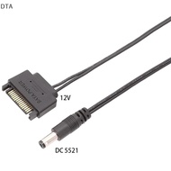 DTA 1Pc SATA Male To DC 5.5*2.1mm 12V power supply SATA to DC Cable 20cm DT