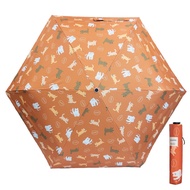 Lightweight large carbon umbrella, foldable, for sun and rain, manual open/close, dog cat pattern, U