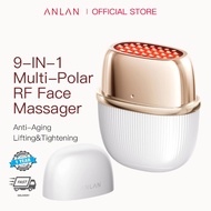 ANLAN 9in1 Multi-Polar RF Face Massager EMS Lifting Tighten Skin Anti-Aging Waterproof 24K Gold Head