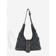 Vintage Y2K/Grunge Style Denim Hobo Bag (Please do not cancel)
