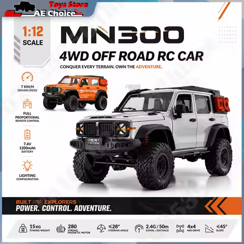 1/12 MN MN300 4WD RC Rock Crawler 2.4G Wireless Remote Control Car 280 Powerful Motor Hobby Collecti