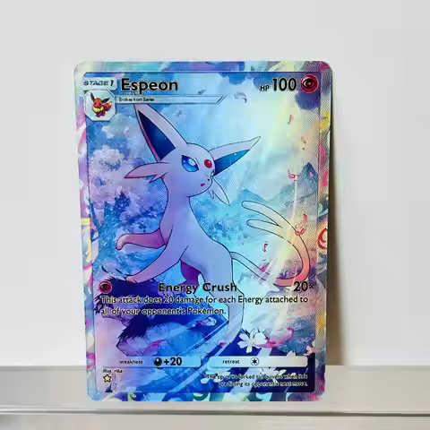 Pokémon Espeon English Card Holographic Texture Perfect Condition DIY Premium Anime Collection Card