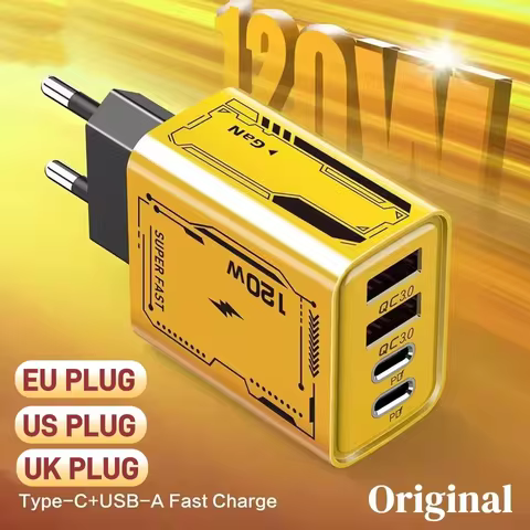 Original 120W Charger Ultra Fast Charging Type-C GaN Phone Charger USB-C QC 3.0 Phone Adapter For iP